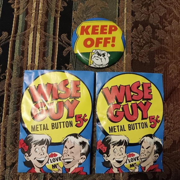 (4) 1965 Topps Wise Guy ButtonsUnopened Packs With Original Box,Fair Cond.